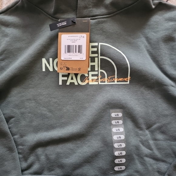 The North Face Womens Crewneck Pullover Hoodie Duck Green New - Picture 2 of 5